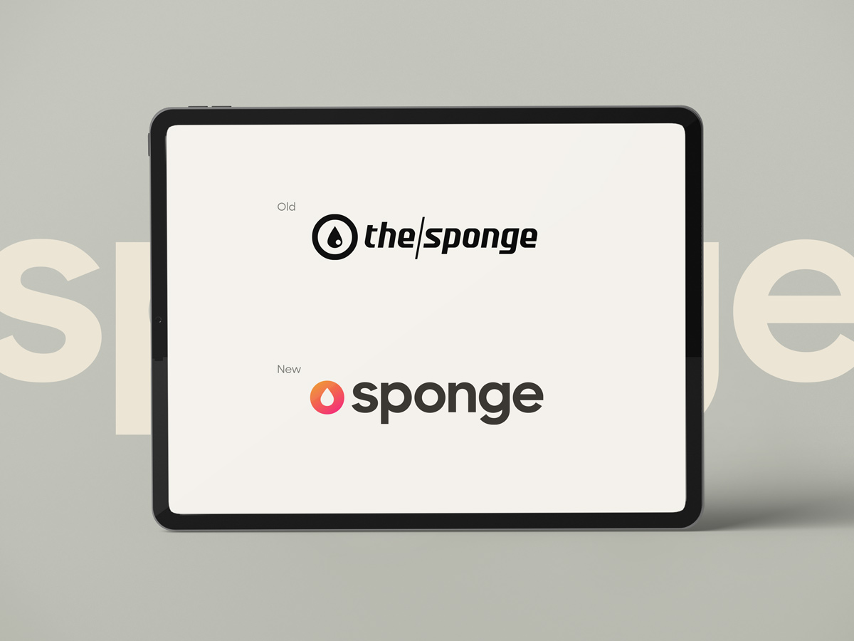 Sponge Logo Before and After