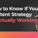 Gold compass beside the title "How to Know If Your Content Strategy Is Actually Working" on a dark background